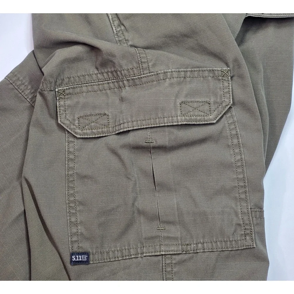 5.11 Tactical Mens Size 38x30 Taclite Pro Rip Stop Cargo Pants Olive/Green